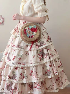 Bunny Bear Bunny Print Tiered Skirt -LOLITA Shop deffc114gy1ht8hzgcqu6j214m1i5npe