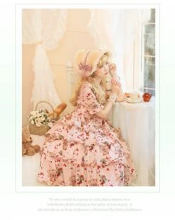 Camellia Berry Short Sleeve Dress Tiered Type Long Length -LOLITA Shop s O1CN010Du8h528oRAtelY0U 331847979