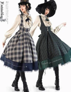 Fontainebleau Checkered High Waist Jumper Skirt -LOLITA Shop s O1CN010G8qs81OM49veWLEa 1741691690