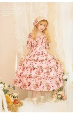 Camellia Berry Short Sleeve Dress Tiered Type Long Length -LOLITA Shop s O1CN015J7Fub28oRB1bReJC 331847979