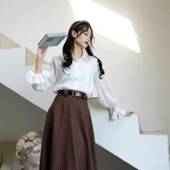 French Retro Pleated Cuff White Blouse 17 French Retro Pleated Cuff White Blouse -LOLITA Shop s O1CN017Umu8i2IjzOOSbe8q 235759323