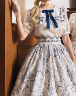 Opera Theater Embroidered Short Sleeve Blouse 22 Opera Theater Embroidered Short Sleeve Blouse -LOLITA Shop s O1CN017xB2mH1NZyb1qdN0O 756511585