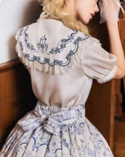 Opera Theater Embroidered Short Sleeve Blouse 25 Opera Theater Embroidered Short Sleeve Blouse -LOLITA Shop s O1CN017xB2mH1NZyb1qdN0O 756511585 2