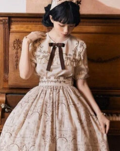 Opera Theater Embroidered Short Sleeve Blouse 26 Opera Theater Embroidered Short Sleeve Blouse -LOLITA Shop s O1CN01AZYkTk1NZyarxVgkX 756511585 1