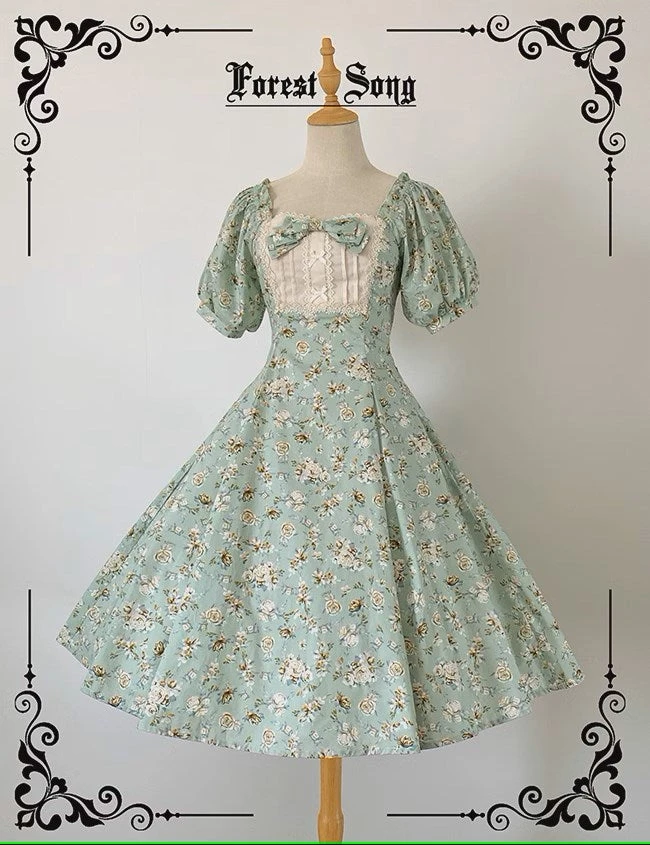 Floral Poetry Classical Short Sleeve Dress 3 Floral Poetry Classical Short Sleeve Dress