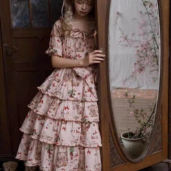 Camellia Berry Short Sleeve Dress Tiered Type Long Length -LOLITA Shop s O1CN01Ggd9bg28oRAFSHpXW 331847979 jpg Q75 jpg