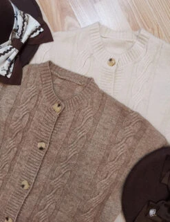 Caramel Latte Sweet Retro Girly Cardigan -LOLITA Shop s O1CN01GohIlo1THYPJdCPcL 555372357 8ad9eda4 7a41 464a 8dc4 c5889f8e8727