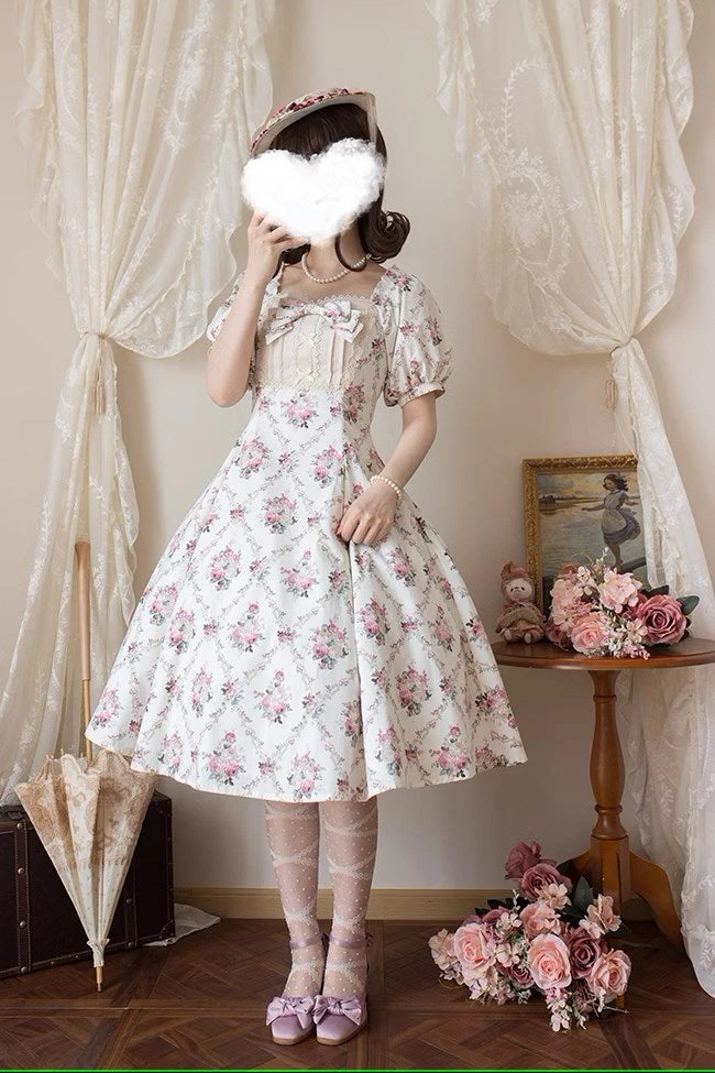 Floral Poetry Classical Short Sleeve Dress 21 Floral Poetry Classical Short Sleeve Dress - Image 19