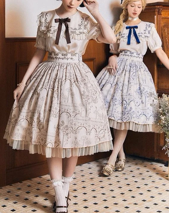 Opera Theater Embroidered Short Sleeve Blouse 6 Opera Theater Embroidered Short Sleeve Blouse - Image 4