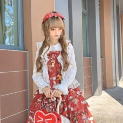 Camellia Berry Jumper Skirt Tiered Type Long Length -LOLITA Shop s O1CN01SQxcXz28oR85QgMxh 331847979