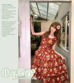 Camellia Berry Jumper Skirt Tiered Type Long Length -LOLITA Shop s O1CN01acW40x28oRB1Wrk3s 331847979