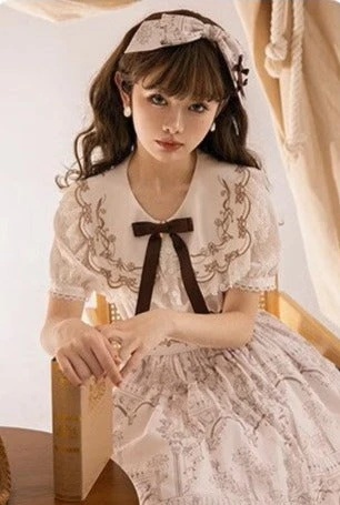 Opera Theater Embroidered Short Sleeve Blouse 14 Opera Theater Embroidered Short Sleeve Blouse - Image 12