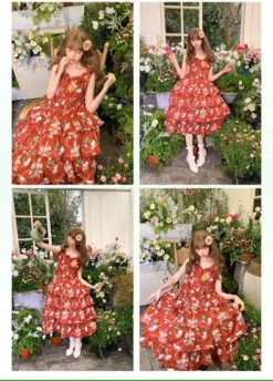 Camellia Berry Jumper Skirt Tiered Type Long Length -LOLITA Shop s O1CN01gtFJUW28oRB1bN56V 331847979