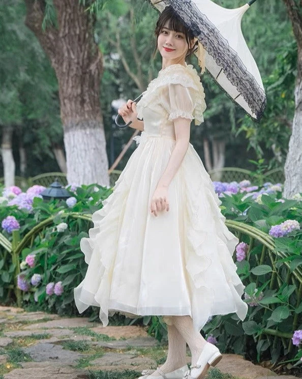 Floating Song Irregular Ruffle V-neck Dress 15 Floating Song Irregular Ruffle V-neck Dress - Image 13