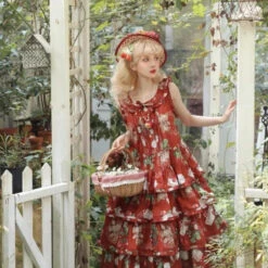 Camellia Berry Jumper Skirt Tiered Type Long Length -LOLITA Shop s O1CN01qEOjrl28oR8BV9Bjs 331847979