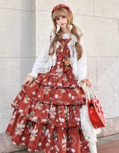 Camellia Berry Jumper Skirt Tiered Type Long Length -LOLITA Shop s O1CN01sxRslw28oR8DJp450 331847979