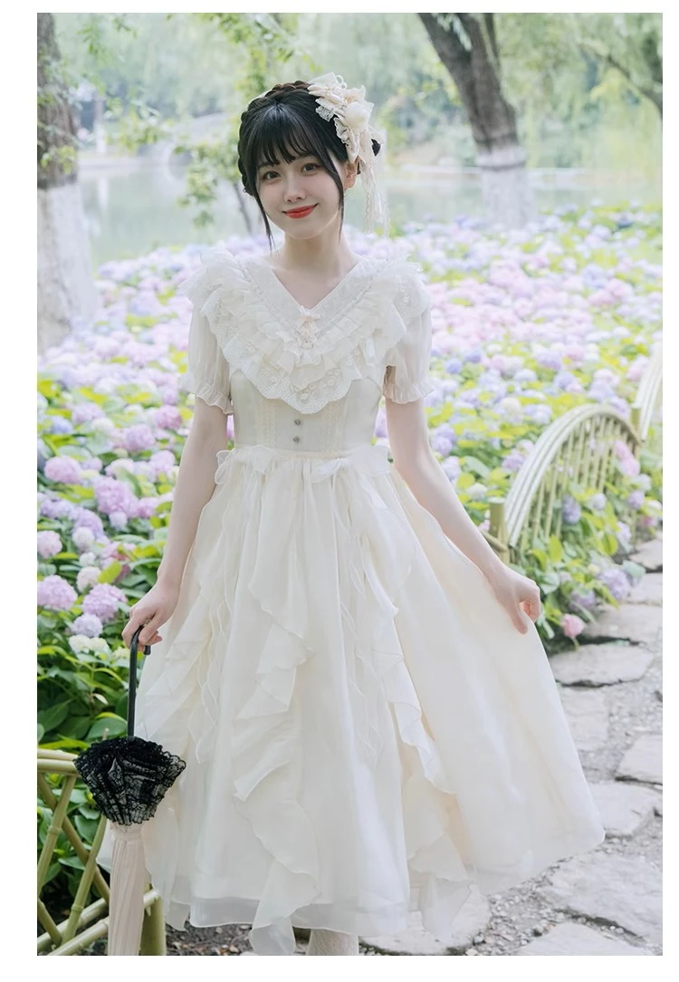 Floating Song Irregular Ruffle V-neck Dress 14 Floating Song Irregular Ruffle V-neck Dress - Image 12