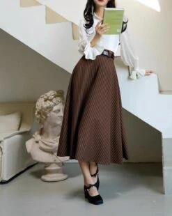 Coffee-colored Vertical Striped Classic Jacket, Vest, And Skirt -LOLITA Shop s O1CN01zh7JTM2IjzOUg0BpP 235759323